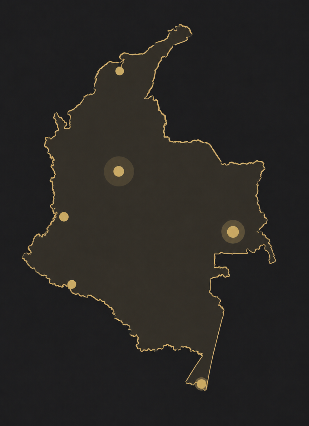 Mapa de Colombia con cobertura de envíos